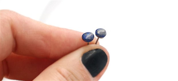 Cercei micuti cu Lapis Lazuli  - 5 mm -  Cercei Lapis cu surub  - Cercei Zen