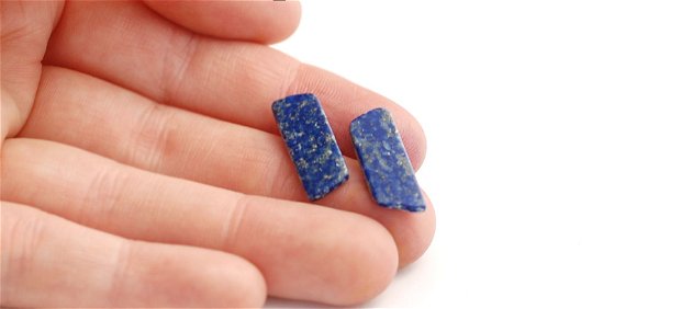 Cercei lungi cu Lapis Lazuli  -  18  x 7 mm-  Cercei Lapis cu surub  - Cercei Zen