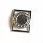 Distantier metalic vintage - argintiu antichizat - lat - baza cabochon 17 mm