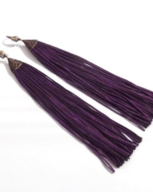 Cercei cu franjuri violet