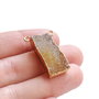 Pandant Citrin druzy cu  margini electroplacate aur