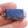 Conector rectangular cu Lapis Lazuli in rama argintata