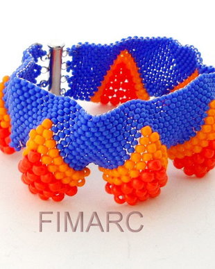 ''Orange''- bratara din margele Toho