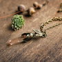Colier  lemurian seed somoniu si lantisor texturat bronz
