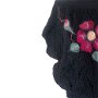 Cardigan, tunica crosetata cu aplicatie de flori de lana impaslite