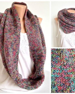 Fular tricotat multicolor