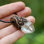 Colier tribal Quartz Point , piele si lut polimeric modelat manual