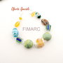 Yellow leaf - bratara din margele de sticla - oferta speciala