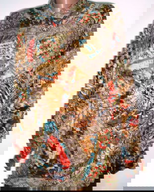 Bluza din matase naturala imprimeuri cu maron