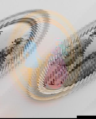 STAMPA VINTAGE PICTATA PE MATASE , RAMA  LEMN