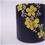 Cutie bleumarin cu flori galbene presate, Cutie pentru bijuterii, Cutie pentru inelul de logodna