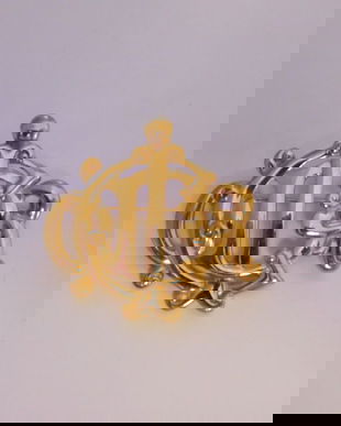 CHRISTIAN DIOR -BROSA ORIGINALA 1985 , PLACATA CU AUR 24 K