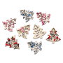 Nasturi din lemn  + material textil aplicat