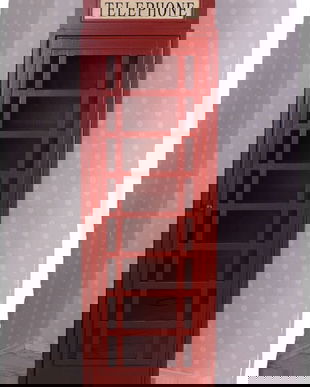 VITRINA TELEFONICA ENGLEZA DIN LEMN MASIV MARO