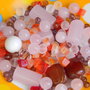 Mix margele sticla si piatra - 65 gr.