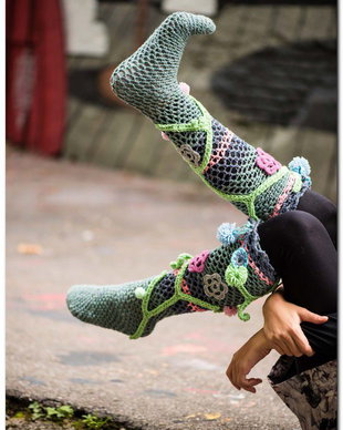 ciorapi crosetati , trendy, chic , colorati