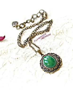 Colier Agata verde