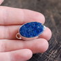 Conector oval cu Lapis Lazuli in rama argintata