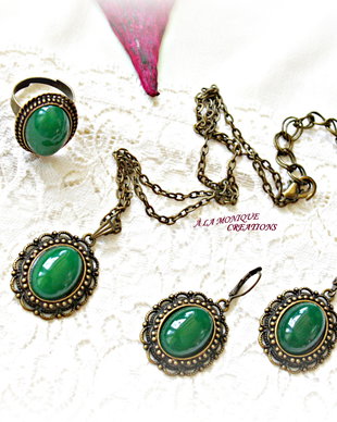 Cercei Agata verde