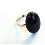 Inel delicat din Argint 925 si Onix negru oval – IN320 – Inel negru, inel elegant, inel pietre semipretioase, inel reglabil