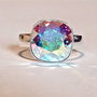 Inel argint cu piatra Swarovski Square 10mm Crystal AB