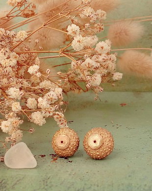 Set cercei din arici de mare si sea glass