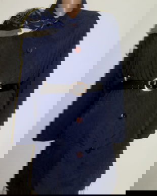 Trench scurt bleumarin