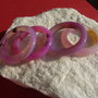 (4 bucati) Donnut din agate in nuante de roz