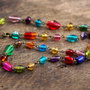 Double rainbow - colier lung cu margelute vintage multicolore