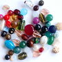 Mix margele - 60 buc - sticla, agat, jad, portelan,  etc  -D117