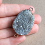 Agata  druzy cu  margini electroplacate aur
