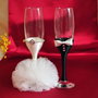Pahare nunta mire si mireasa, Pahare miri cu tulle, Pahare miri decorate mire mireasa, Pahare mire si mireasa