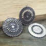 Pandantiv boho gravat argintiu antichizat 44x40mm Cod :  SALAK 284