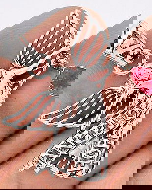 Ag380 - Pandantiv, argint 925, radacina de rubin, Ingerul Sperantei