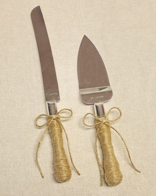Set tort rustic simplu, Set cutit si paleta traditional pentru tort, Set nunta cutit si paleta rustic iuta