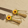Cutit si paleta tort floarea soarelui, Set pentru tort floarea soarelui, Set nunta cutit si paleta rustic iuta