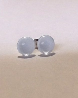 Cercei argint cu piatra Swarovski Perle 7mm Powder Blue