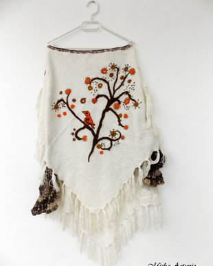Fusta din lana impaslita si tricot - Hippie fall