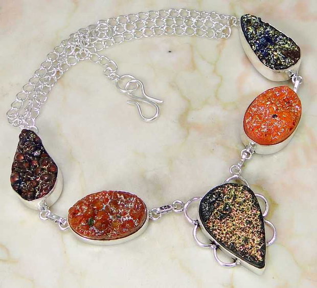 Colier titanium druzy