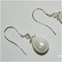 Rezervat Cercei din argint 925 şi perle lacrimă – cercei albi cu perle seashell