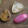 Lot 3 cabochoane semipretioase -Amonit, Citrin, Agat