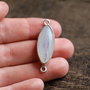 Conector Moonstone - forma marquise - in rama  argintata