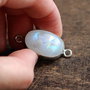 Conector Rainbow  Moonstone - in rama  argintata