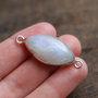 Conector Moonstone  - forma marquise - in rama  argintata