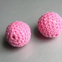 Margele plastic cu invelis textil crosetat