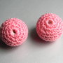 Margele plastic cu invelis textil crosetat