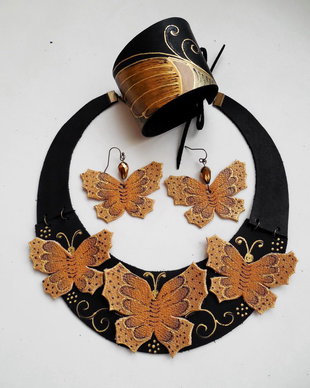 bratara handmade unicat- Golden Butterfly