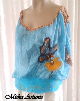 Bluza impaslita si crosetata - Butterfly