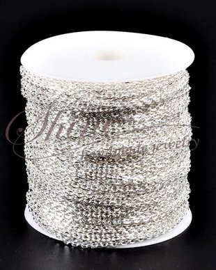 Lant metalic argintiu, 3x2mm