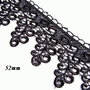 9133 - (80cm) Dantela aspect matasos, negru, 52mm